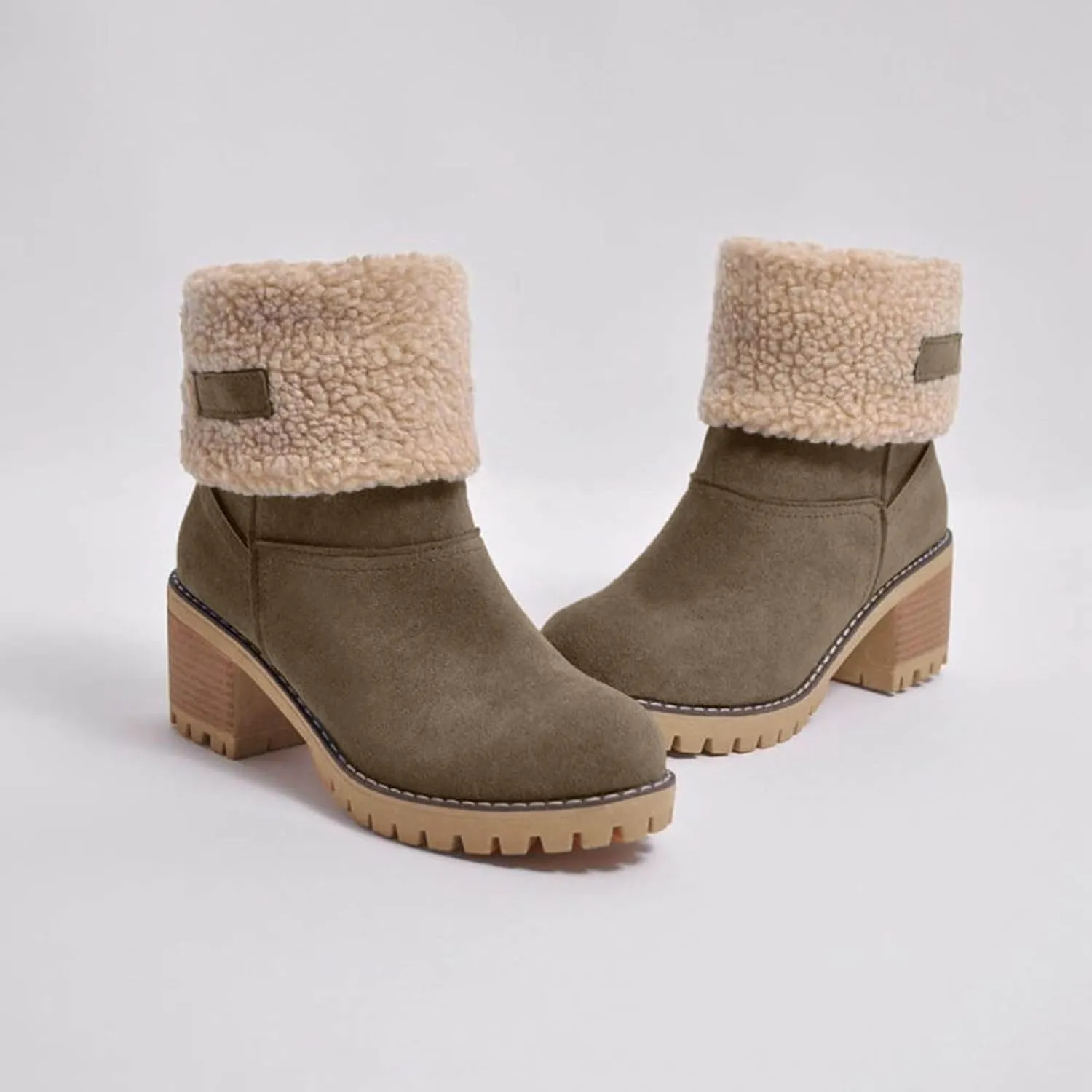 Womens Boots 2024 Winter Warm Snow Boots Ladies Casual Fashion Booties Womens Ankle Boots Womens Mid Calf Boots