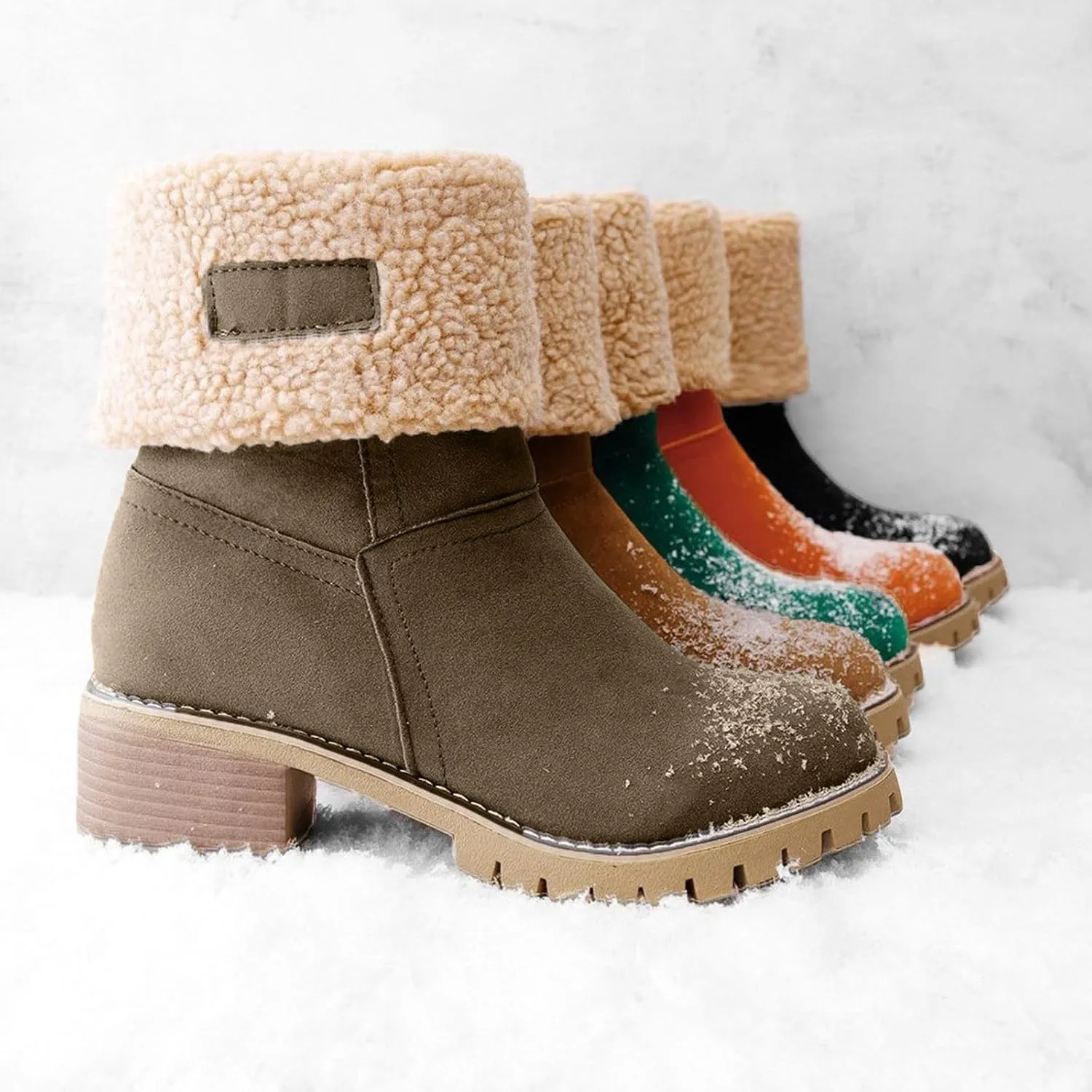 Womens Boots 2024 Winter Warm Snow Boots Ladies Casual Fashion Booties Womens Ankle Boots Womens Mid Calf Boots