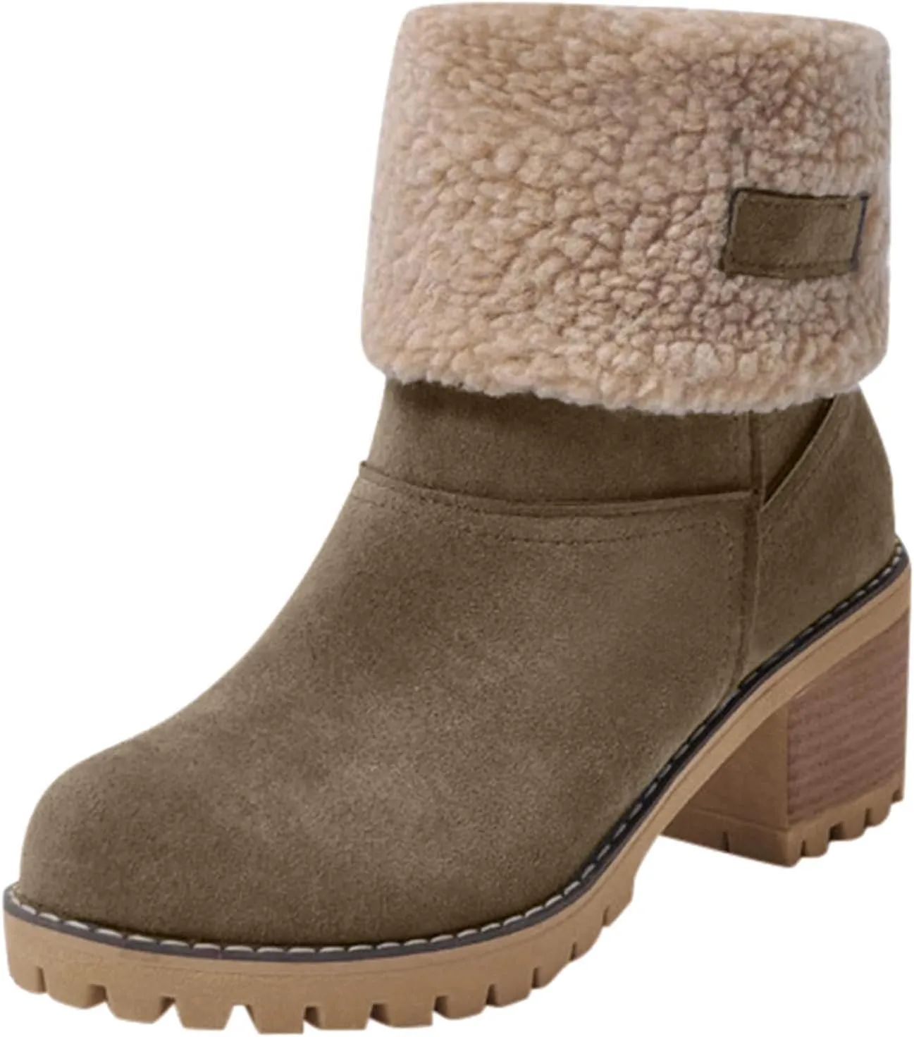 Womens Boots 2024 Winter Warm Snow Boots Ladies Casual Fashion Booties Womens Ankle Boots Womens Mid Calf Boots