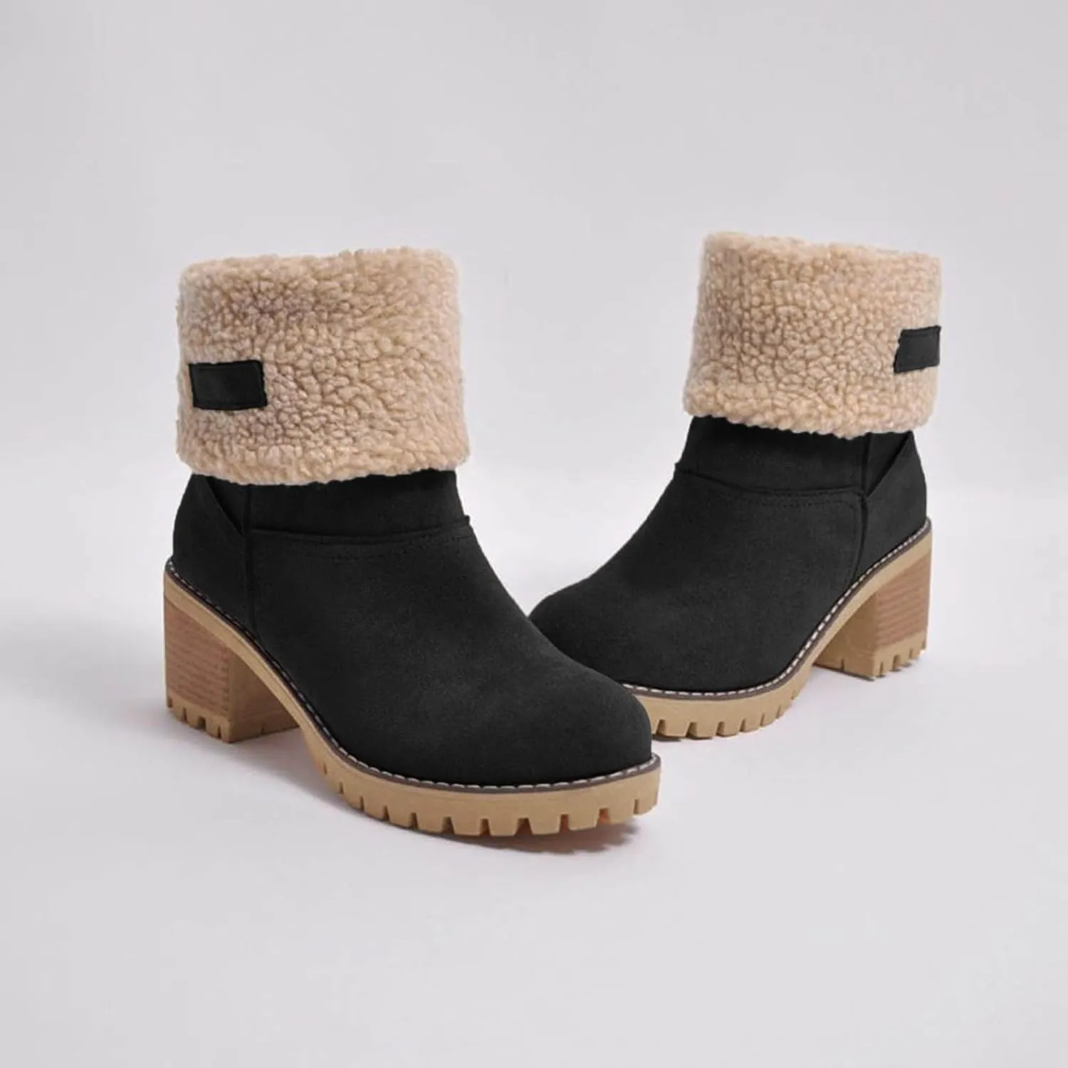 Womens Boots 2024 Winter Warm Snow Boots Ladies Casual Fashion Booties Womens Ankle Boots Womens Mid Calf Boots