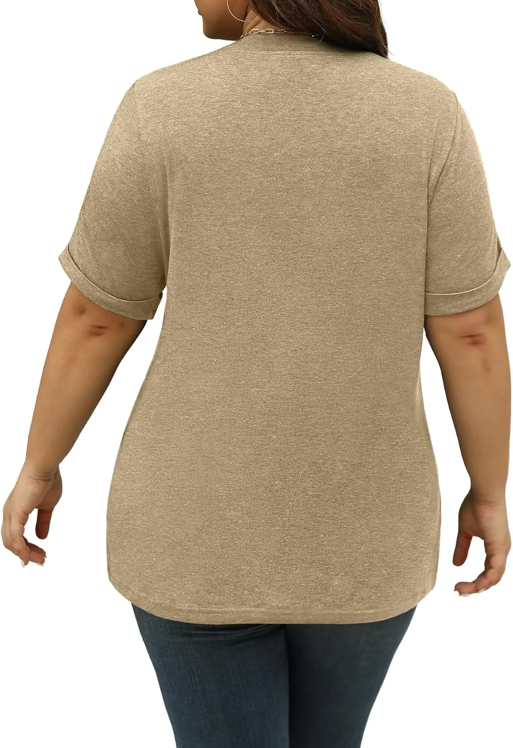 Womens Summer Tops Trendy Button Down V Neck Shirts Short Sleeve Blouses Business Casual Loose Tunics