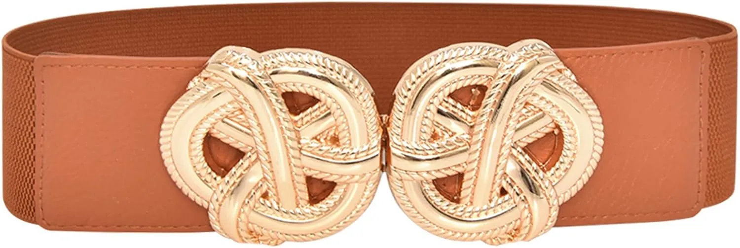 Womens Vintage Belt Wide Elastic Stretch Waist Belt Waistband for Ladies Dresses