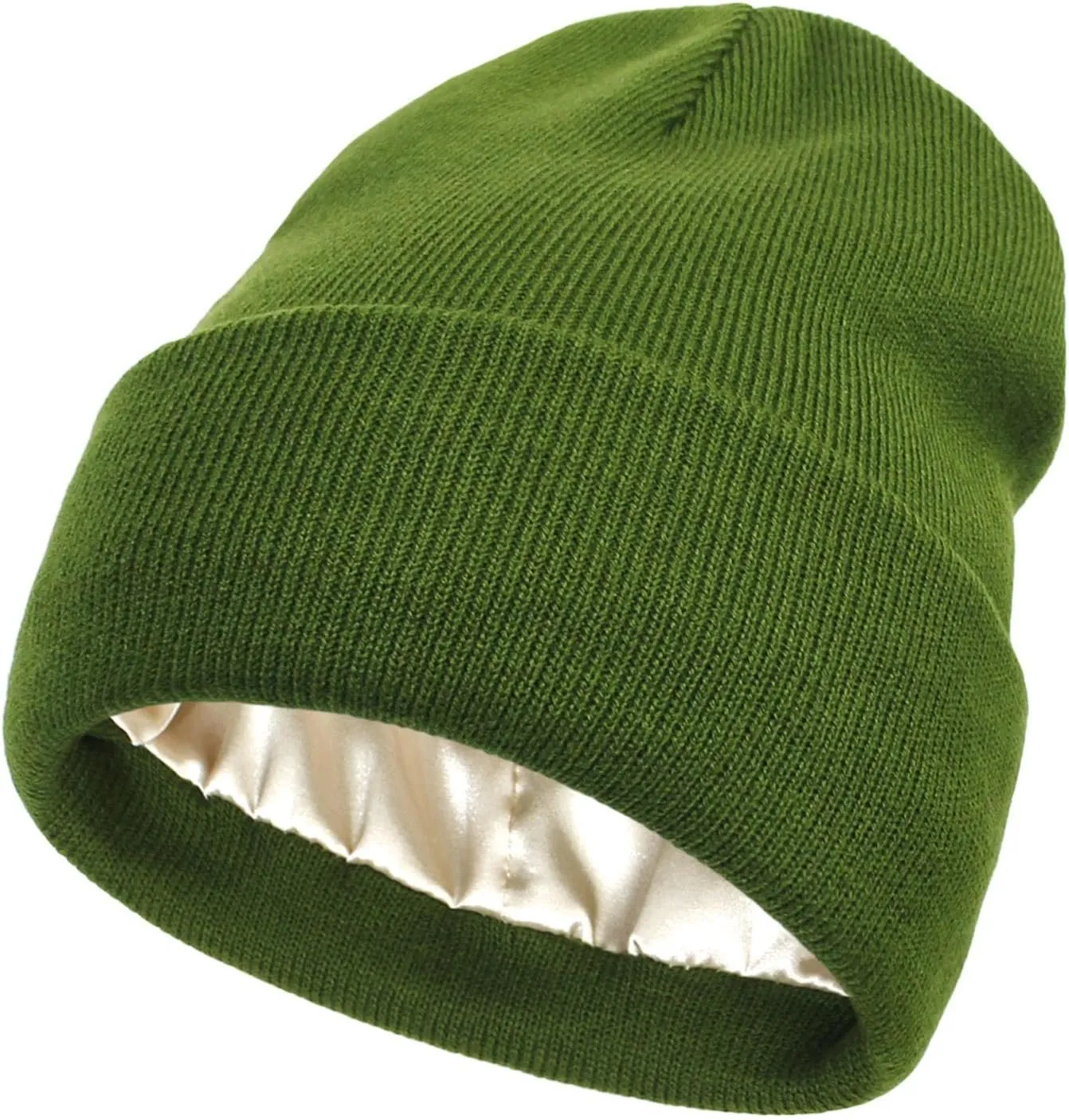 Womens Winter Warm Knit Beanie Hat Satin Lined Faux Furry Pompom Beanie Hat for Women Winter Hats