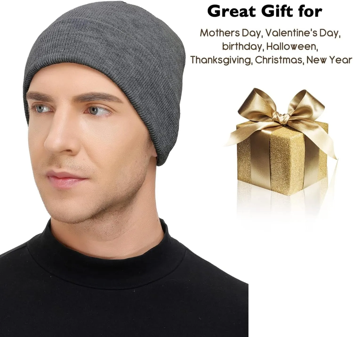 Womens Winter Warm Knit Beanie Hat Satin Lined Faux Furry Pompom Beanie Hat for Women Winter Hats